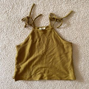 MADEWELL Ribbed Shoulder Tie Tank Top, XL (NWT)